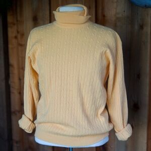 Clan Douglas 100% Cashmere Knit Turtleneck Sweater Made In Scotland Woman's L